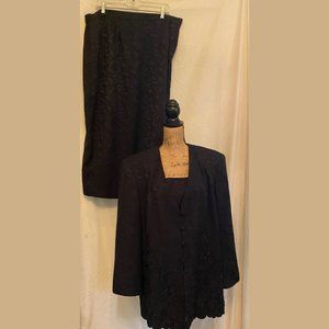 Stella Louise for KB embellished black skirt suit, 2XL